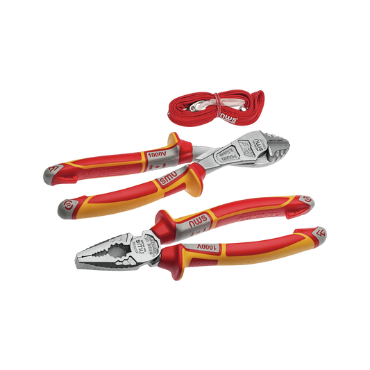 NWS 865-2 VDE Kombizangen-Set, Kraft-CombiMax Zange und Kraft Seitenschneider isoliert und geprüft nach DIN EN/IEC 60900