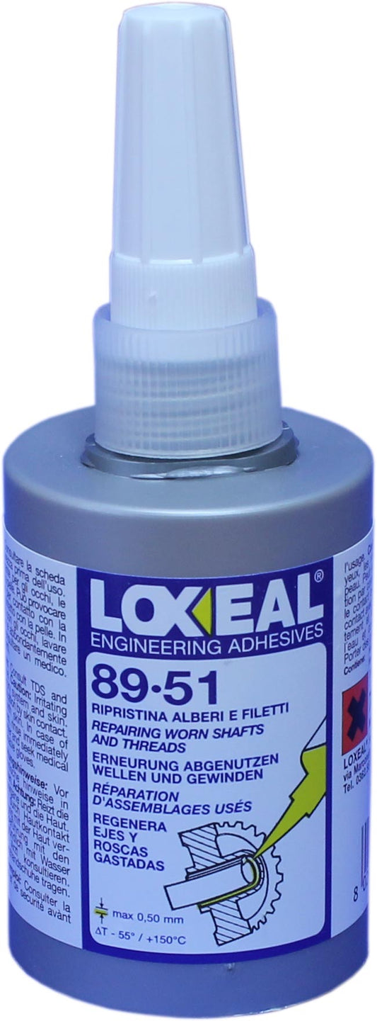 Loxeal 89-51-075 Fügeverbindung 75 ml hochfest | Silbrige Paste mit hoher Viskosität zur Reparatur von verschlissenen Maschinenteilen | Befestigung, nicht mehr lösbar