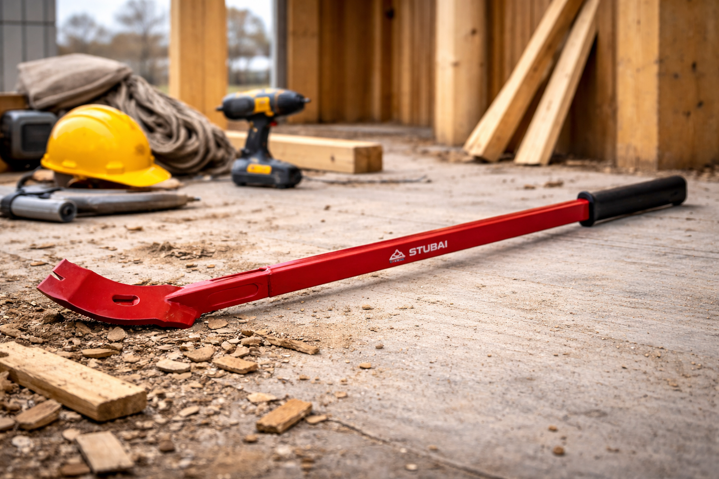 AUSSCHAL- UND Hebe-Nageleisen 1400 mm, 3330 g, mit gebogener Bodenplatte aus robustem Stahl für Abbruch, Schalungsdemontage und Positionierung im professionellen Holzbau