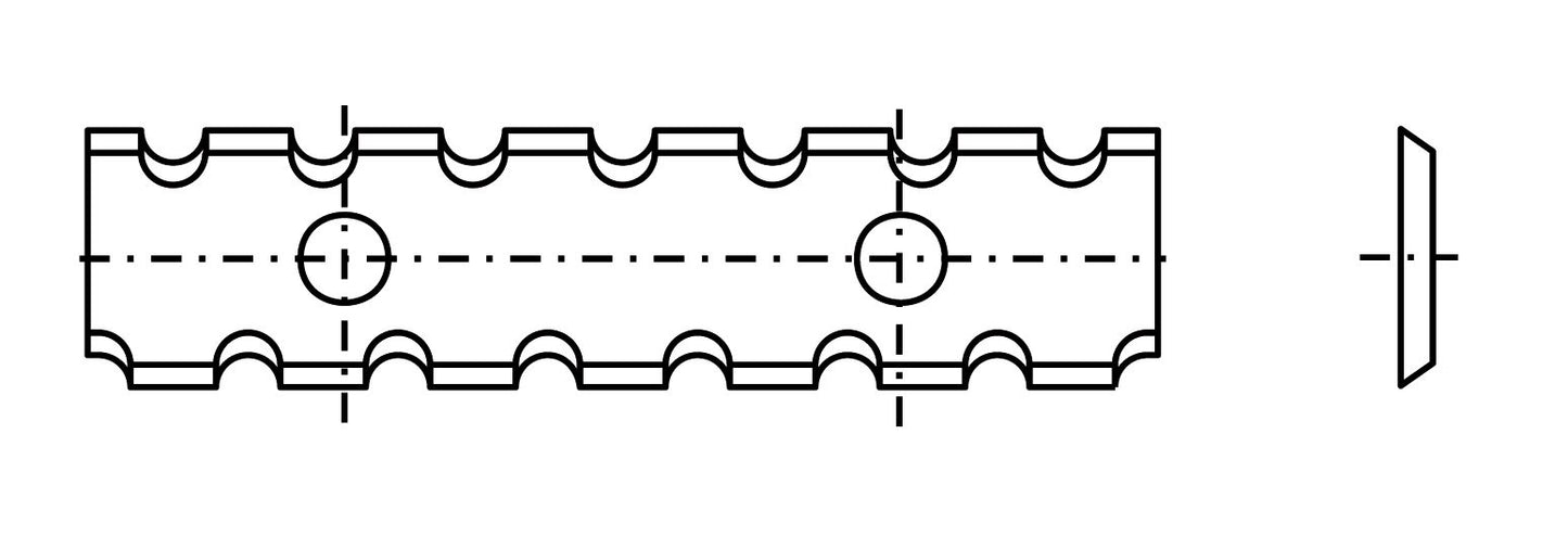 Wendeplatte 52 mit Spanbrechernuten 60x12x1,5mm a=26mm