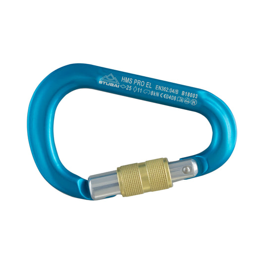 HMS Karabiner | Stubai Karabiner mit Schraubverschluss, Schraubkarabiner zum Klettern, Kletter-Karabinerhaken, Sicherungskarabiner zum Bergsteigen, Türkis