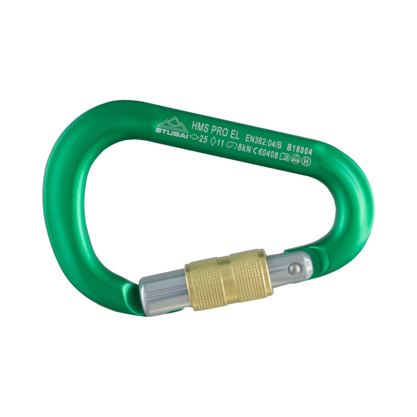 HMS Karabiner | Stubai Karabiner mit Schraubverschluss, Schraubkarabiner zum Klettern, Kletter-Karabinerhaken, Sicherungskarabiner zum Bergsteigen, Grün