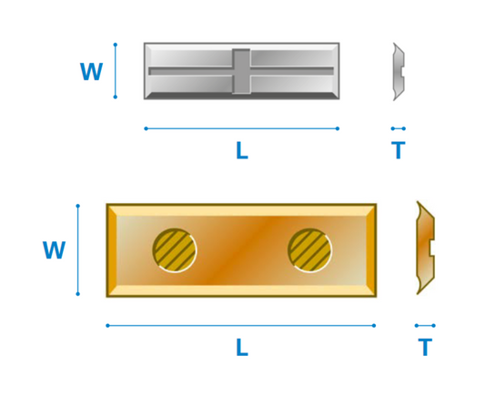 Wendemesser Vollhartmetall Ersatzteil - 25x5,5x1,1 Mm Schneide Z2 Vollhartmetall für Art. 511b