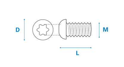 Großkopfschraube TORX®15, D9, L6 oder L8