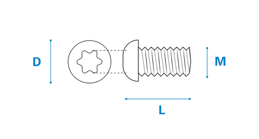 Großkopfschraube TORX®15, D9, L6 oder L8