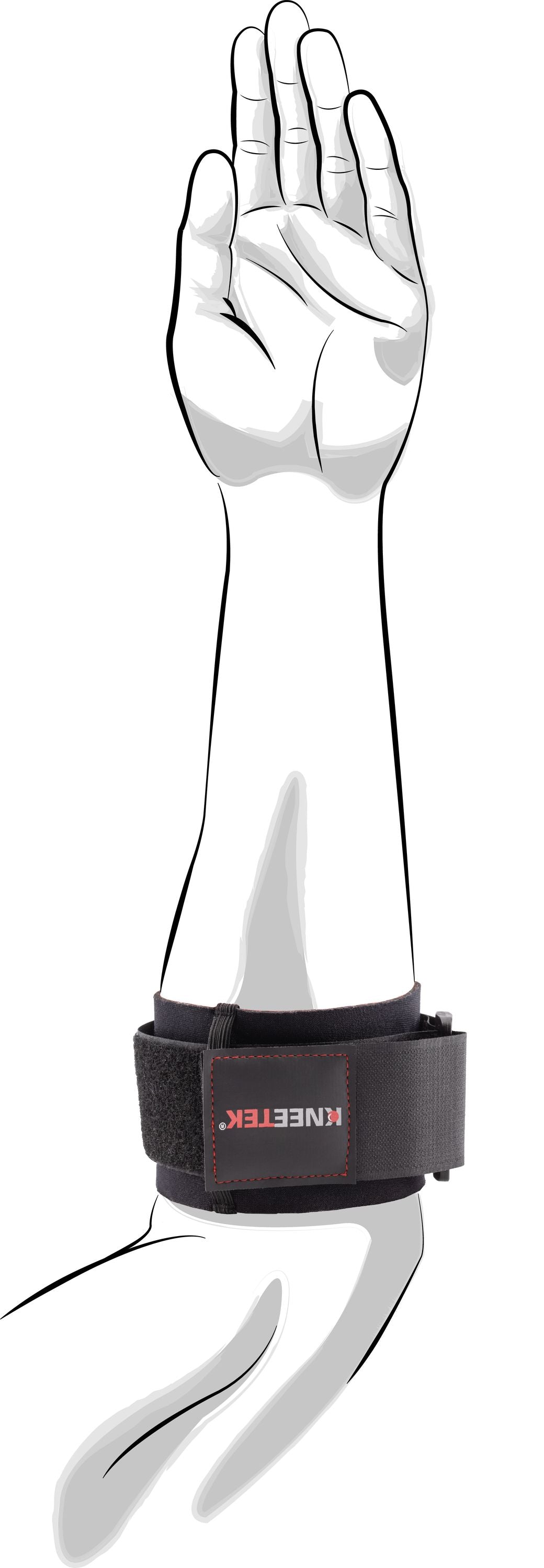 KNEETEK Unterarmbandage für den linken Arm | Größe: L/XL | selbstwärmende Unterarmstütze | elastische Bandage für den Unterarm zur Kompression und Führung für die Sehnen