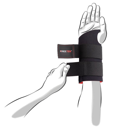 KNEETEK Daumenhandgelenkbandage M | Rechtes Handgelenk | selbstwärmende Handgelenkbandage mit Daumenstütze | elastische Bandage für den Daumen und das Handgelenk zur Kompression und Führung