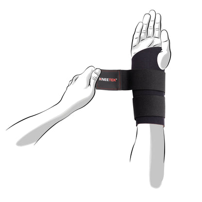 KNEETEK Daumenhandgelenkbandage S | Rechtes Handgelenk | selbstwärmende Handgelenkbandage mit Daumenstütze | elastische Bandage für den Daumen und das Handgelenk zur Kompression und Führung