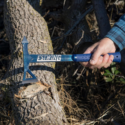 ESTWING Black Eagle Tomahawk mit blauen Vinylgriff, 770g, mit Nylon Schutzhülle