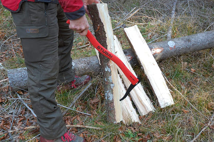 STUBAI Handsappel mit rotem Kunststoffstiel | 600 mm | Sappel zum Aufnehmen und Transportieren von kleineren Holzstücken und Baumstämmen