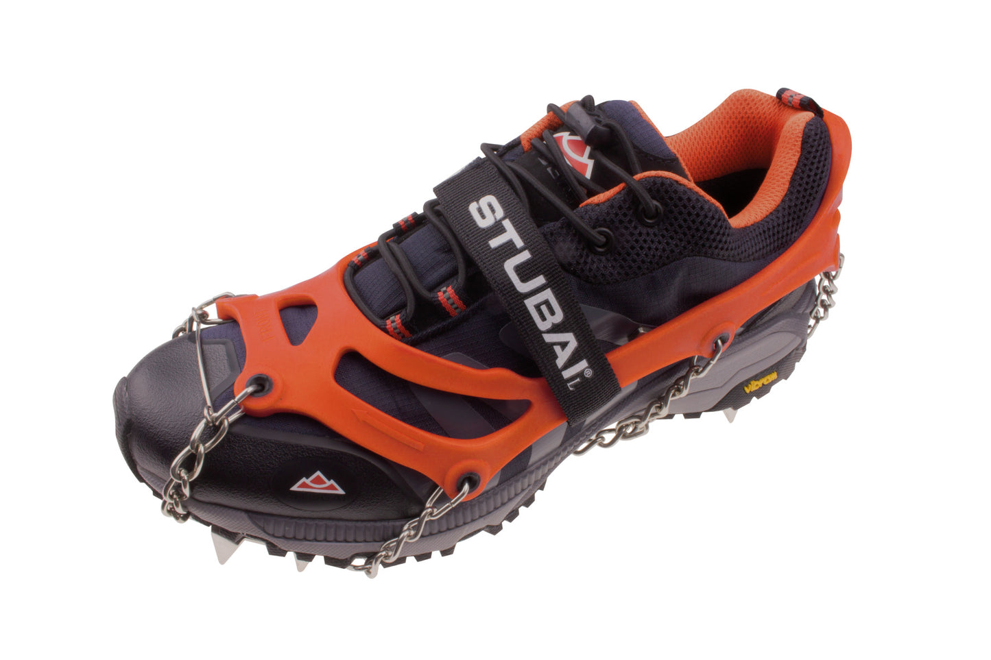 STUBAI Grödel für Wander-Schuhe | MOUNT TRACK orange, Größe L  Antirutsch-Schuhkrallen aus Edelstahl für Winter, Rutschfeste Spikes für Schuhe, Wandern, Schnee, Outdoor