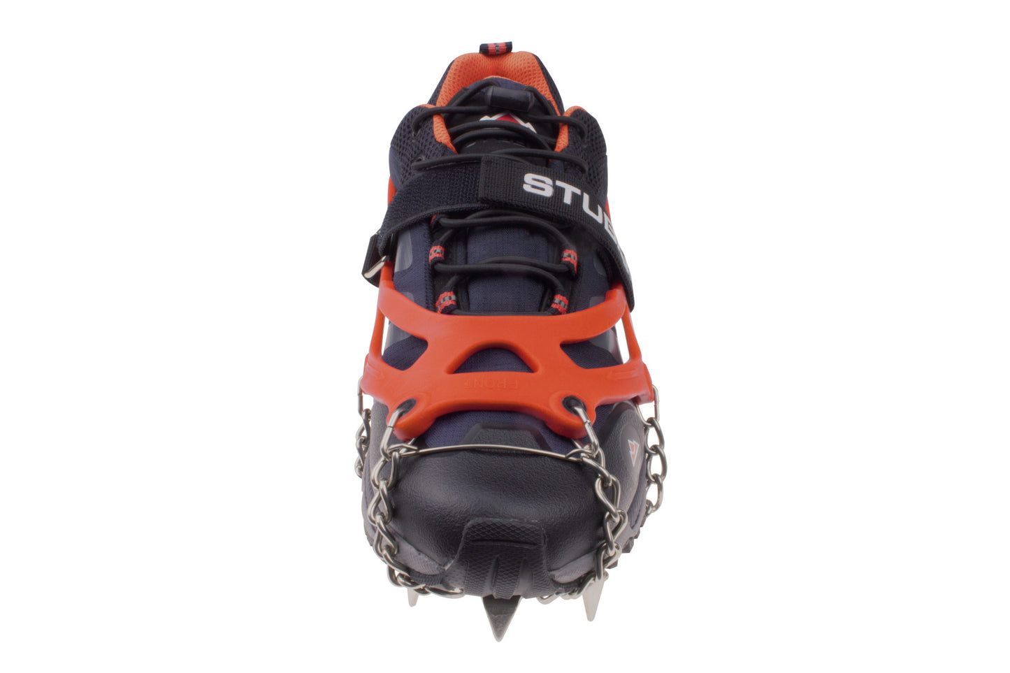 STUBAI Grödel für Wander-Schuhe | MOUNT TRACK orange, Größe L  Antirutsch-Schuhkrallen aus Edelstahl für Winter, Rutschfeste Spikes für Schuhe, Wandern, Schnee, Outdoor