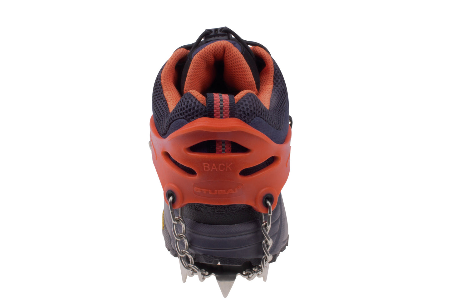 STUBAI Grödel für Wander-Schuhe | MOUNT TRACK orange, Größe L  Antirutsch-Schuhkrallen aus Edelstahl für Winter, Rutschfeste Spikes für Schuhe, Wandern, Schnee, Outdoor