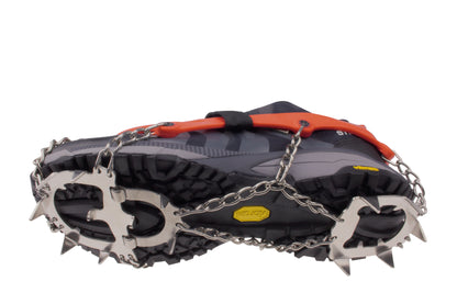 STUBAI Grödel für Wander-Schuhe | MOUNT TRACK orange, Größe L  Antirutsch-Schuhkrallen aus Edelstahl für Winter, Rutschfeste Spikes für Schuhe, Wandern, Schnee, Outdoor