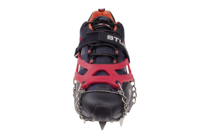 STUBAI Grödel für Wander-Schuhe | MOUNT TRACK rot, Größe XL, Antirutsch-Schuhkrallen aus Edelstahl für Winter, Rutschfeste Spikes für Schuhe, Wandern, Schnee, Outdoor