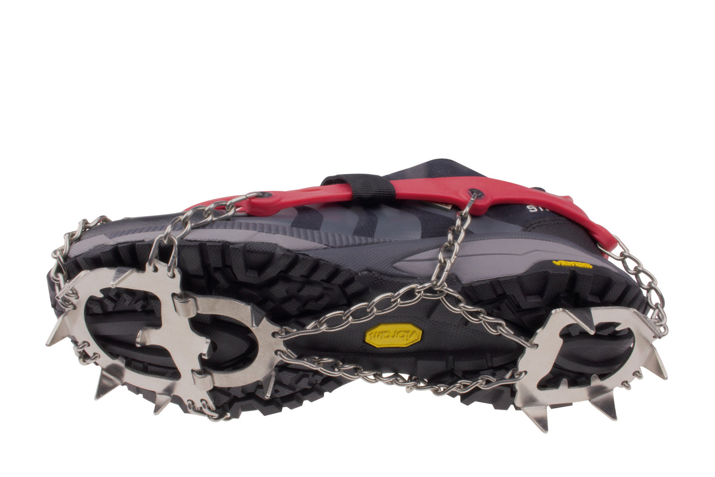 STUBAI Grödel für Wander-Schuhe | MOUNT TRACK rot, Größe XL, Antirutsch-Schuhkrallen aus Edelstahl für Winter, Rutschfeste Spikes für Schuhe, Wandern, Schnee, Outdoor