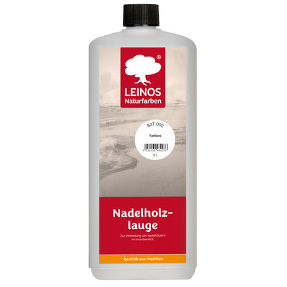 LEINOS 927 Nadelholzlauge 1,00 l Farblos | Zur Veredelung von Nadelhölzern im Innenbereich |  für Fußböden, Wände, Decken, Türen, Möbel