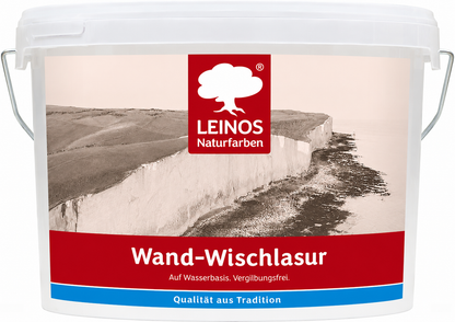 LEINOS Wand-Wischlasur 2,5 Liter für glatte Wände, kreative Lasurtechniken und sanfte Farbverläufe, verarbeitungsfertig, individuell abtönbar, atmungsaktiv, leicht aufzutragen innen für große Flächen!