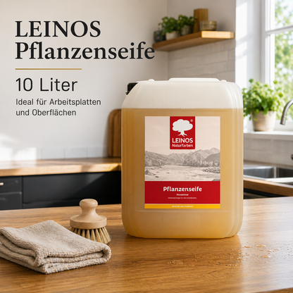 Leinos-Pflanzenseife 930 10 Liter Naturseife  – Rückfettender Universalreiniger aus Pflanzenölen für geölte, gewachste & lackierte Flächen – natürlich, ergiebig & biologisch abbaubar