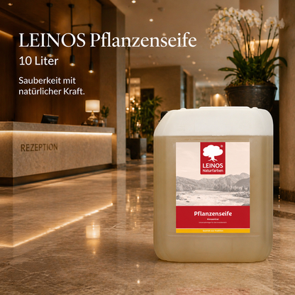 Leinos-Pflanzenseife 930 10 Liter Naturseife  – Rückfettender Universalreiniger aus Pflanzenölen für geölte, gewachste & lackierte Flächen – natürlich, ergiebig & biologisch abbaubar
