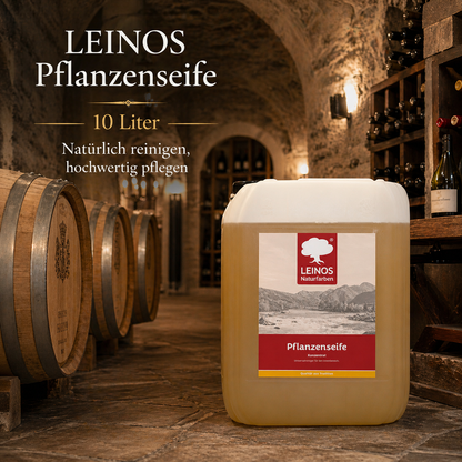 Leinos-Pflanzenseife 930 10 Liter Naturseife  – Rückfettender Universalreiniger aus Pflanzenölen für geölte, gewachste & lackierte Flächen – natürlich, ergiebig & biologisch abbaubar