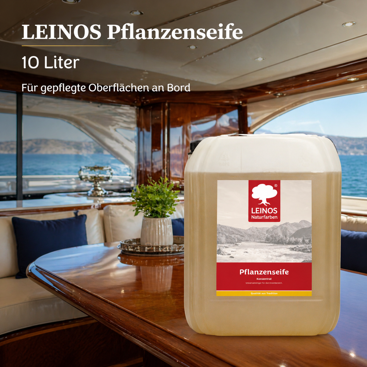 Leinos-Pflanzenseife 930 10 Liter Naturseife  – Rückfettender Universalreiniger aus Pflanzenölen für geölte, gewachste & lackierte Flächen – natürlich, ergiebig & biologisch abbaubar
