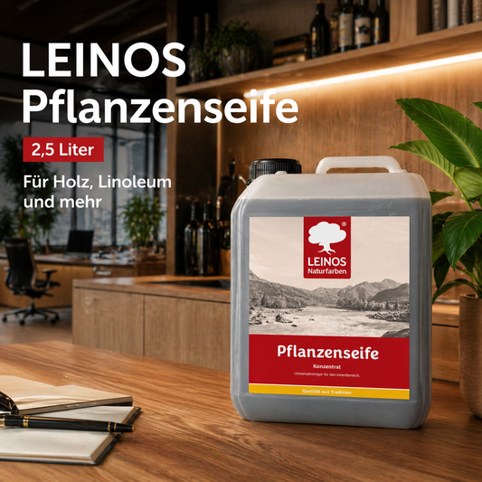 Leinos-Pflanzenseife 930 2,5 Liter Naturseife  – Rückfettender Universalreiniger aus Pflanzenölen für geölte, gewachste & lackierte Flächen – natürlich, ergiebig & biologisch abbaubar