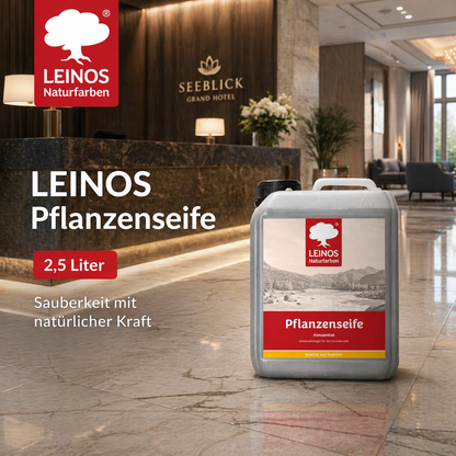 Leinos-Pflanzenseife 930 2,5 Liter Naturseife  – Rückfettender Universalreiniger aus Pflanzenölen für geölte, gewachste & lackierte Flächen – natürlich, ergiebig & biologisch abbaubar