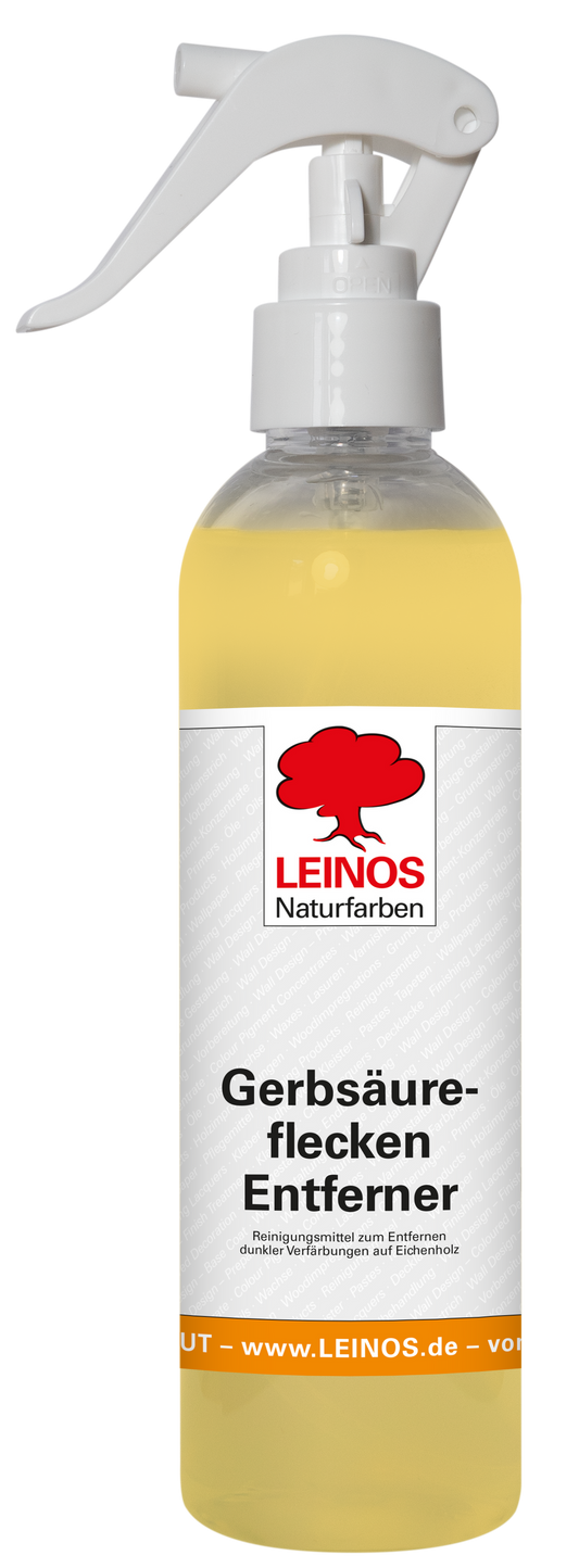 LEINOS Gerbsäureflecken Entferner 946 – 250ml Spezialreiniger für Eichenholz & Edelhölzer – entfernt dunkle Flecken & Verfärbungen durch Gerbsäure – Wasserbasiert, Biologisch Abbaubar & Farblos