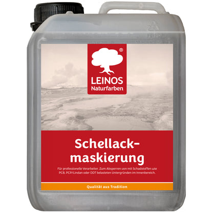 LEINOS 955 Schellackmaskierung 2,50 l | Zum Absperren von mit Schadstoffen wie PCB, PCP/Lindan oder DDT belasteten Untergründen. Nur im Innenbereich
