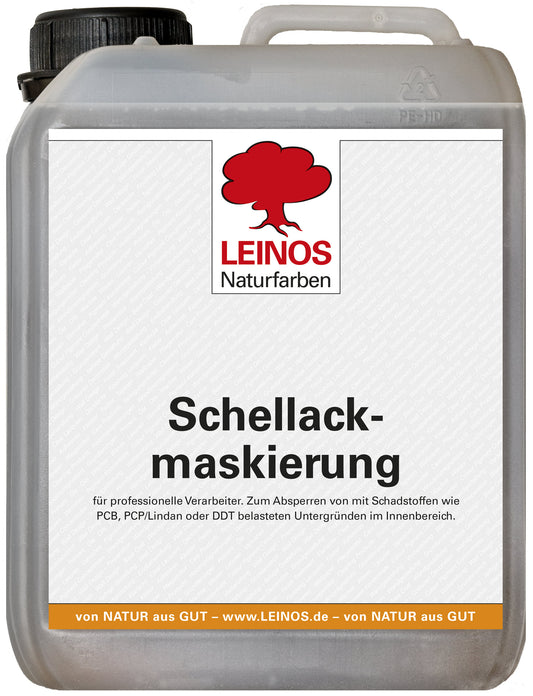 LEINOS 955 Schellackmaskierung 2,50 l | Zum Absperren von mit Schadstoffen wie PCB, PCP/Lindan oder DDT belasteten Untergründen. Nur im Innenbereich