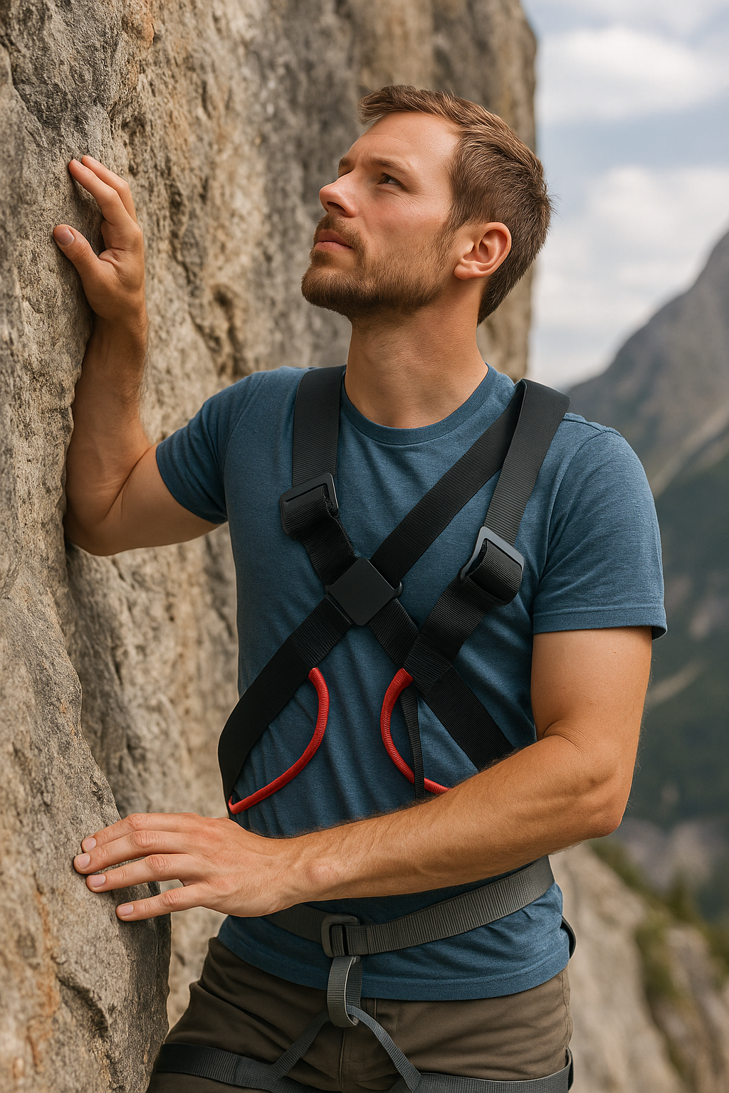 UTILITY Brustgurt verstellbar XXXS–XXXL – nur in Kombination mit Sportkletter-Sitzgurt nutzbar – mit DoubleBack-Schnallen & Kreuzstück im Rücken – CE EN 12277 Typ D & UIAA zertifiziert – 240 g