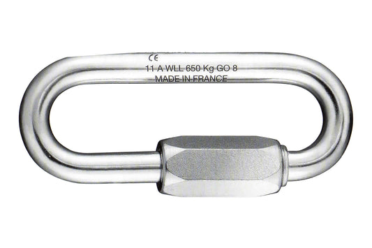 Stubai-Maillon Rapide 35 kN | Schraubkettenglied 74 mm, Öffnung 11 mm, 80 g | EN 12275 & EN 362 zertifiziert | Quick Link für Kletterausrüstung, Fallschirmsport, Sicherungsketten & Arbeitsschutz