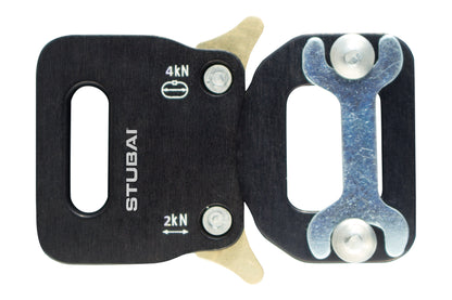 STUBAI Gurtschnalle bis 12 mm | vergütetem Aluminium mit schwarzer Eloxierung | CLICK FIX FLEX 2.0 MINI | verhindert Öffnen unter Last | Profiqualität Made in Austria