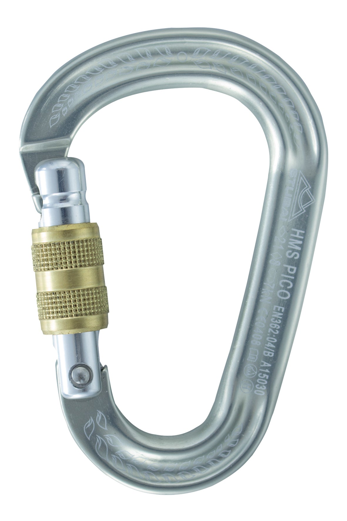 HMS Karabiner | STUBAI PICO Karabiner mit Schraubsicherung, leichter Schraubkarabiner, Sicherungsgerät zum Klettern, Silber