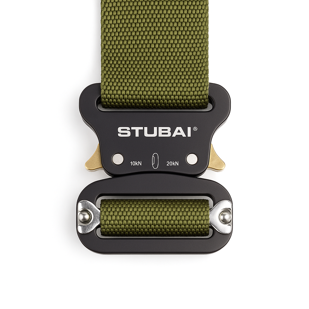 STUBAI Gurtschnalle bis 45 mm | vergütetes Aluminium schwarz eloxiert mit Stahl-Verstellplatte | CLICK FIX FLEX 2.0 | 10 kN Bruchlast | verhindert Öffnen unter Last | Profiqualität Made in Austria