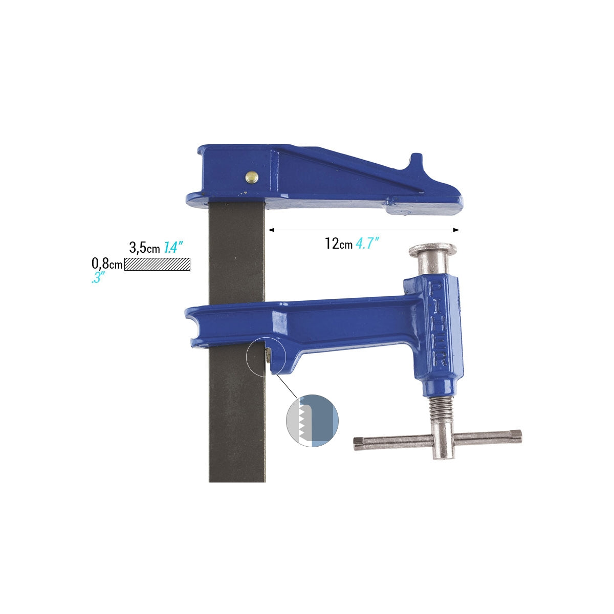 Piher Schraubzwinge Modell F 20cm Arbeitslänge