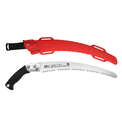 ARS Handsäge UV-37PRO | mit Köcher |   Blattlänge von 370 mm | Die Zahnweite beträgt 4,50 mm | Gewicht  335 gramm | Gruppenzahnung mit Räumerschlitzen