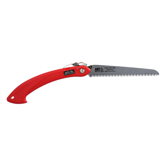 ARS Klappsäge, Japansäge 18 cm Schneide mit gebogenem Griffende, Klapphandsäge G-18L