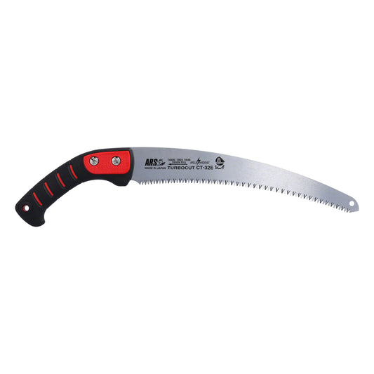 ARS-Handsäge CT-32E Ergonomic – 320 mm Sägeblatt, gummierter Griff, impulsgehärtet & hartverchromt für langlebige Schnitte in mittelhartem Holz, Kunststoffköcher mit wechselbarer Gürtelschlaufe, 260 g