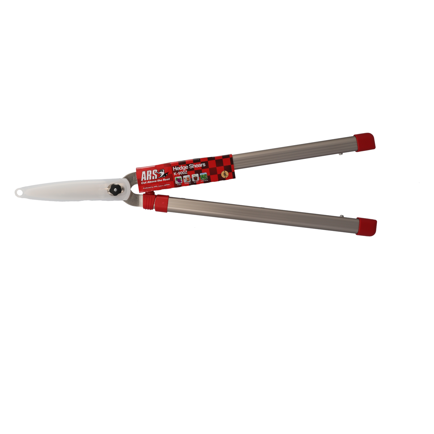 ARS-Hecken-/Hopfen/Weinlaubschere K-900Z, Teleskop (Blattlänge 16 cm, Länge 72 - 105 cm) Superleichte Teleskop-Heckenschere mit Hartstahl-Schermesser