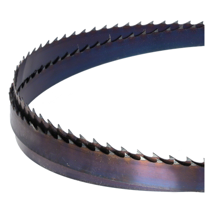 Bandsägeblatt Flexback mit gehärteten Zahnspitzen | 4950 x 16 x 0,5 mm 4 Zähne pro Zoll | Geeignet für alle Holzarten | Hohe Standzeit, flexibles Sägeband, Räumerverzahnung | Made in Germany