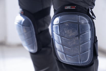 KNEETEK Knieschoner BASIC Clear für empfindliche Untergründe | Knieschützer für optimale Entlastung beim Arbeiten auf Knien | Kniepolster geeignet für Fliesenleger, Hobby-Handwerker, DIY-Bereich