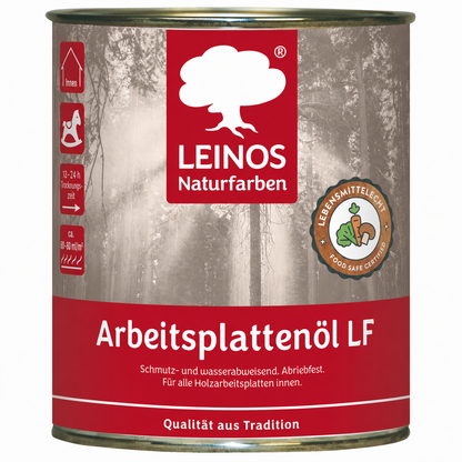 Arbeitsplattenöl  0,75 L | lebensmittelecht & speichelfrei nach EN 71-3 | schmutz-, wasser- & fettabweisend | Öl-Harz-Rezeptur ohne Film | für Holz-Küchenplatten, Schneidebretter, Tische & Kinderspielzeug