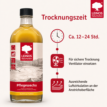 Leinos-Pflegewachs 340 | 0,25 Liter | Leicht verarbeitbares Wachsfinish | Für gewachste Flächen & wenig beanspruchte geölte Oberflächen | Auffrischung & Veredelung für Möbel, Holz & Naturmaterialien