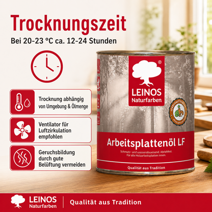 Arbeitsplattenöl  0,75 L | lebensmittelecht & speichelfrei nach EN 71-3 | schmutz-, wasser- & fettabweisend | Öl-Harz-Rezeptur ohne Film | für Holz-Küchenplatten, Schneidebretter, Tische & Kinderspielzeug