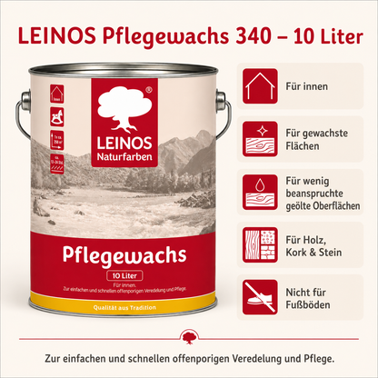 LEINOS 342 Flüssigwachs für Innen mit integrierter Grundierung 10 l
