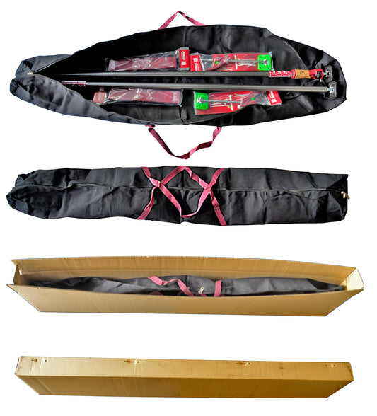 PIHER Lastenstange 155-290cm im Set mit 2 Abstützplatten, 2 Schnellspannern und einer Tragetasche | Von 155 cm bis 200 cm: 350 kg |  Anti-Rutschunterlagen