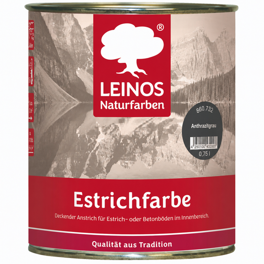 Estrichfarbe 860 | 2,5 Liter | für innen | Schutz & Farbgebung für offenporige Estrich- & Betonflächen | abriebfest, wasserabweisend, speichel- & schweißecht |  Anthrazitgrau