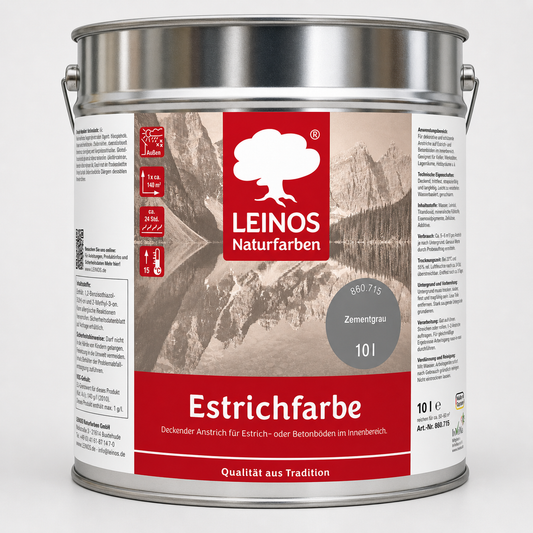 LEINOS 860 Estrichfarbe für Innen, 10l, Zementgrau
